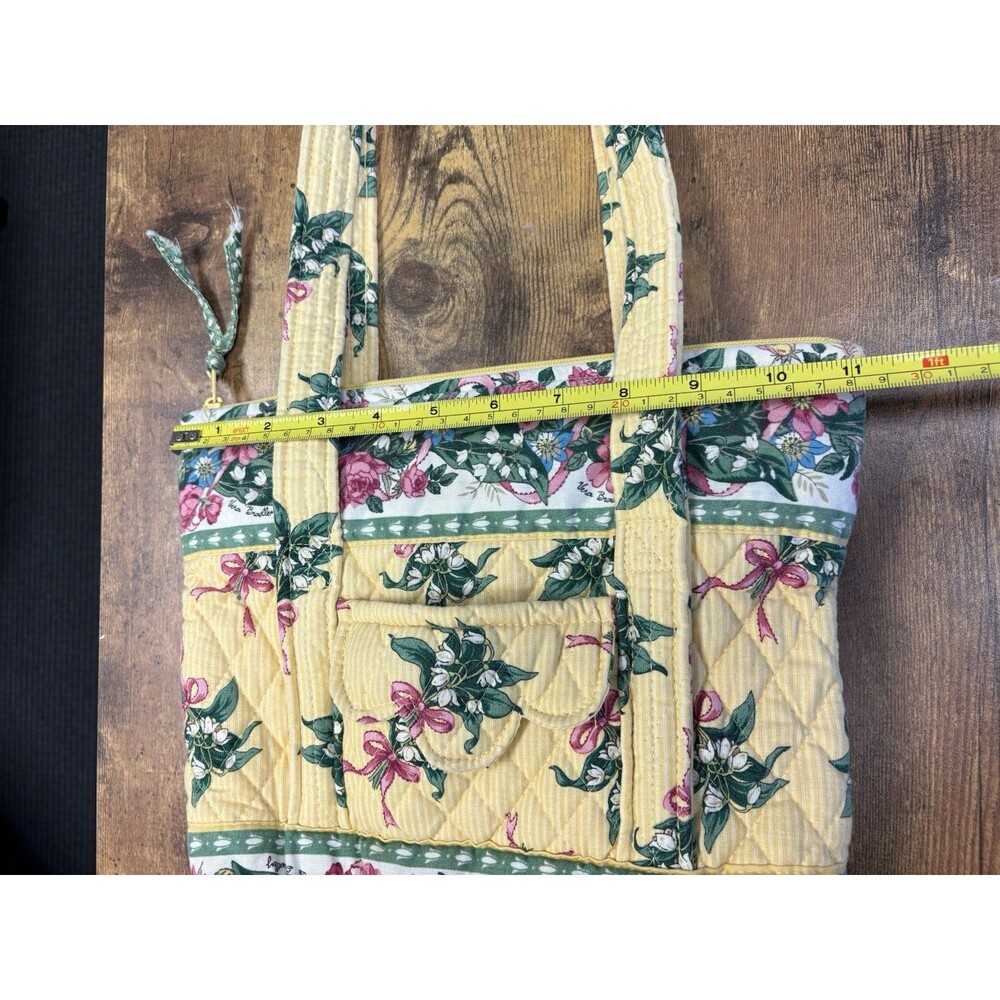 Vintage Vera Bradley Villager Tote Hope Yellow Floral Retired Quilted Bag - Picture 12 of 12